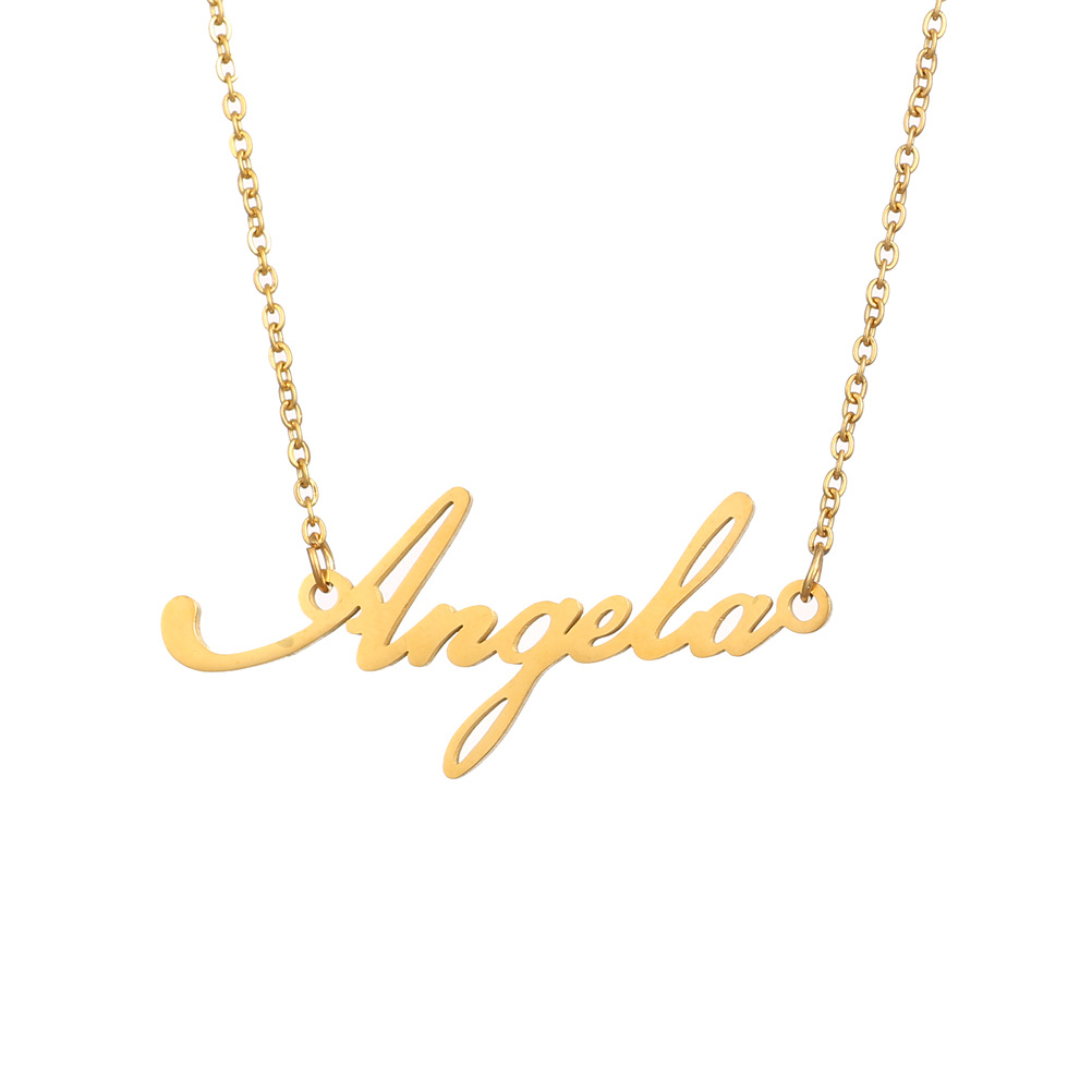 30 names Stainless steel material cursive letter necklace Olivia Sarah Kayla name necklace personalised custom names necklace