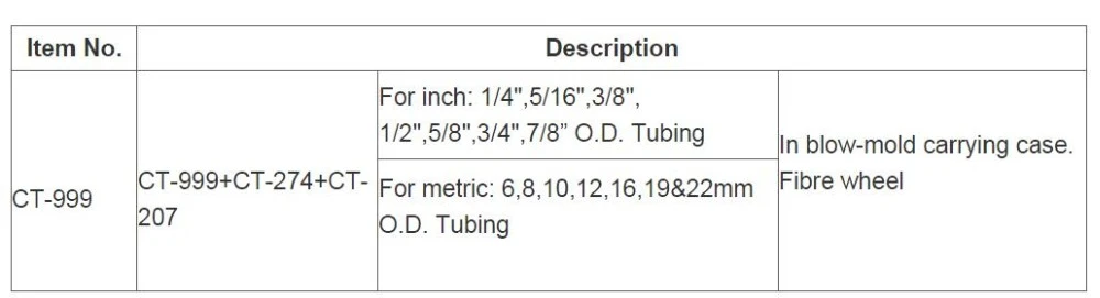 Igeelee New Air Condition Pipe Bending Tools for Sets 6-22mm Aluminium/ Copper Pipe (CT-999F)