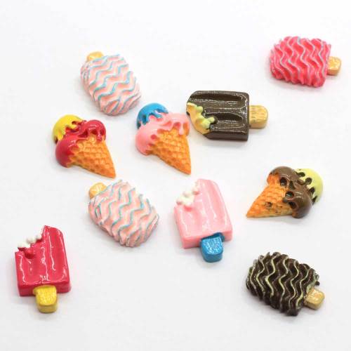 Kawaii Popsicle résine Flatback Cabochon perles Simulation doux cône été nourriture artisanat fait à la main épingle à cheveux faisant accessoire