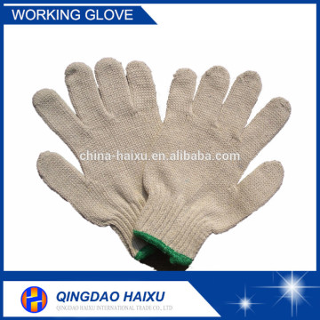 7 gauge natural white cotton knitted gloves, cotton glove