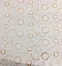 white cotton color eyelet crepe embroidered lace fabric