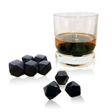 Black Whiskey Stones - Set of 9 Hand Made Diamond Shaped Whiskey Stones