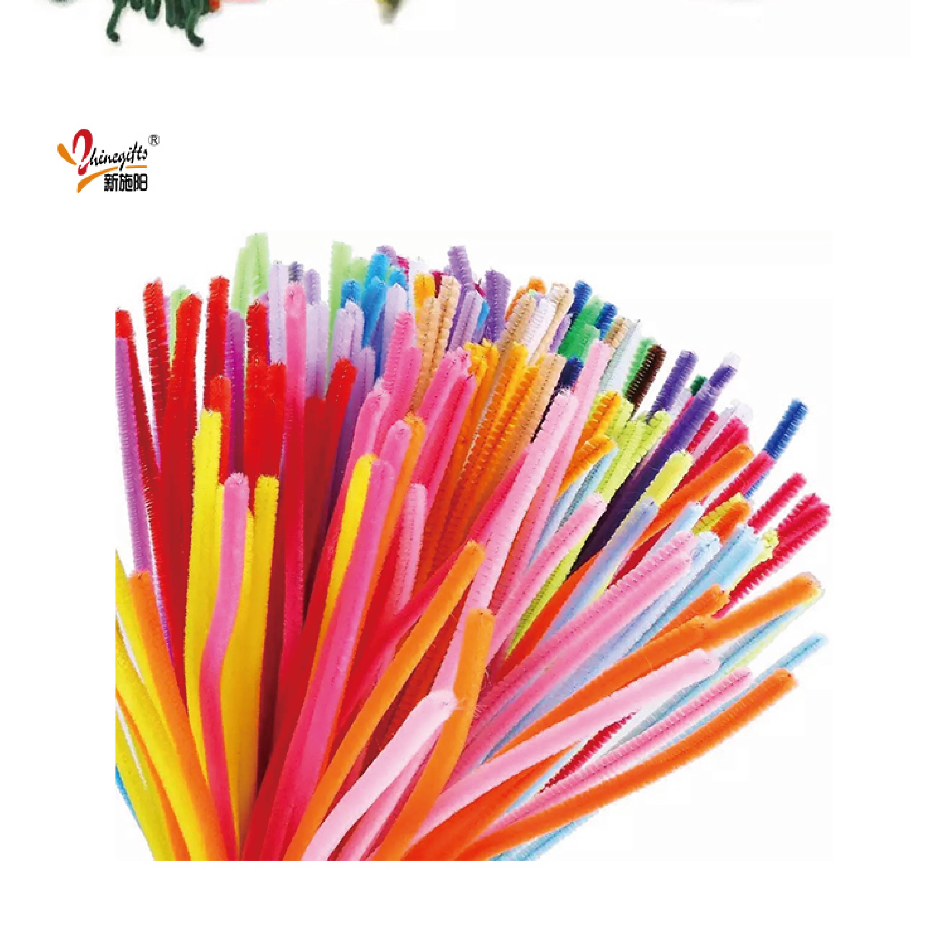 Diy Children Education Toy Single Color Chenille Stems Colorful Craft Chenille Stem Pipe Cleaners For Art