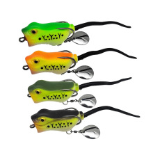 AOCLU Natural Soft Frog Lure - Big Mouth Popper Topwater Bait 5.5cm 12g