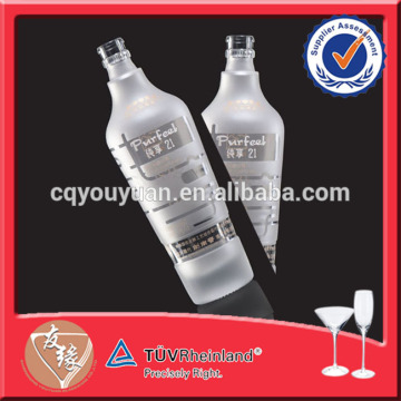 White Frost Unique Shape Glass Liquor Bottle 500ML Flint Glass Liquor Bottle