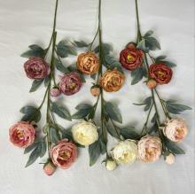 High Quality 3 Heads Silk Peony Artificial Flowers for Event Decor