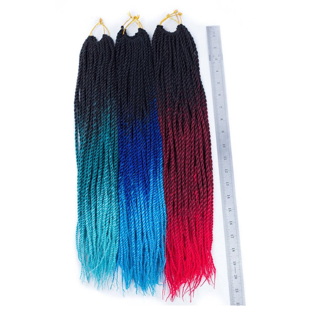 Hot sell wholesale senegalese crochet braid twist synthetic crochet hair extensions  ombre crochet twist braid