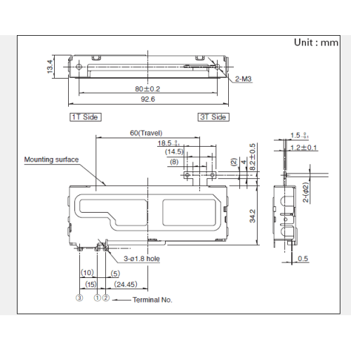 Rs60k serie Schuifpotentiometer