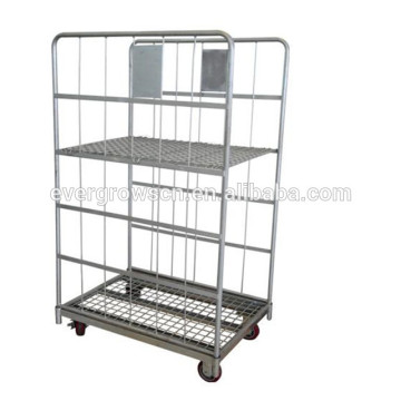 Collapsible steel metal wire mesh security custom manufacturing trolley