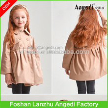 OEM Winter Older girls coat ruffle hem Girls Dressy Peacoat