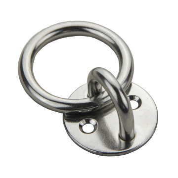 Rigging hardware Stainless Steel Marine grade hardware wall mounted Welded Ring Round Pad Eye Plate with ring