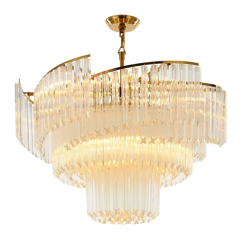 Glass Crystal Chrome Chandelier