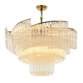 LEDER Glass Crystal Chrome Chandelier