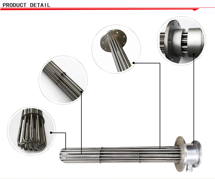 15KW flanged immersion heaters flange tubular oil heater