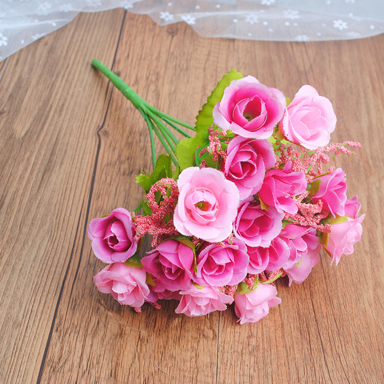 Simulation rose small rose bud brick rose false flower wholesale home furnishings flower arrangement