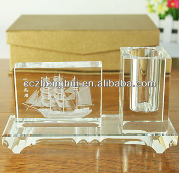 Clear crystal pen holder