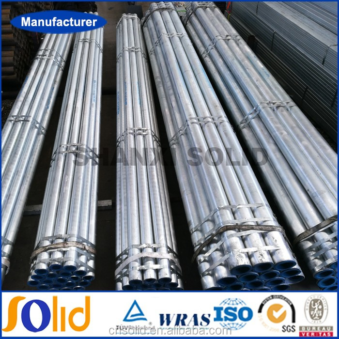 China factory standard sizes pre galvanized pipe price