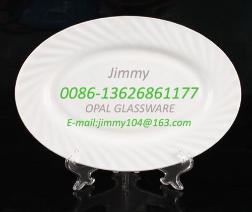 Heat Resistant Glass Cream Plate Waist Plate