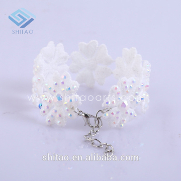 Newest Fashion Bracelet ,White Flower Decorations Bracelet,Metal Chain Bracelet