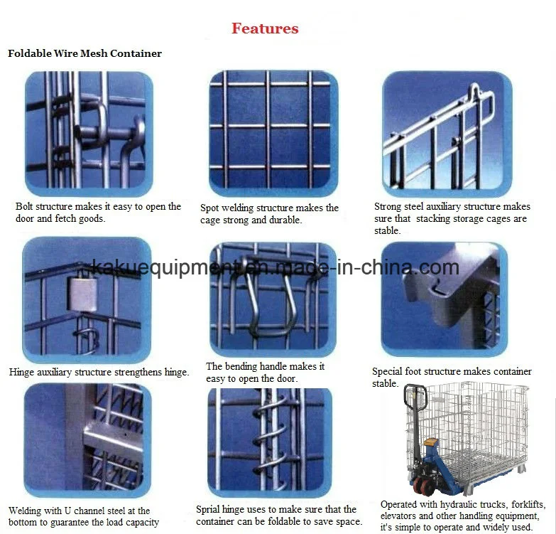 Stackable Folded Galvanized Steel Welded Heavy Duty Wire Cage