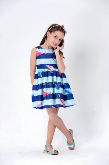 Short Sleeve Girl Dress Girls′ Skirt