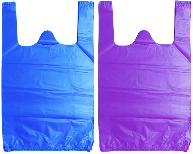 Blue HDPE Plastic T Shirt Bag, Shopping Plastic Bag, Vest Bag