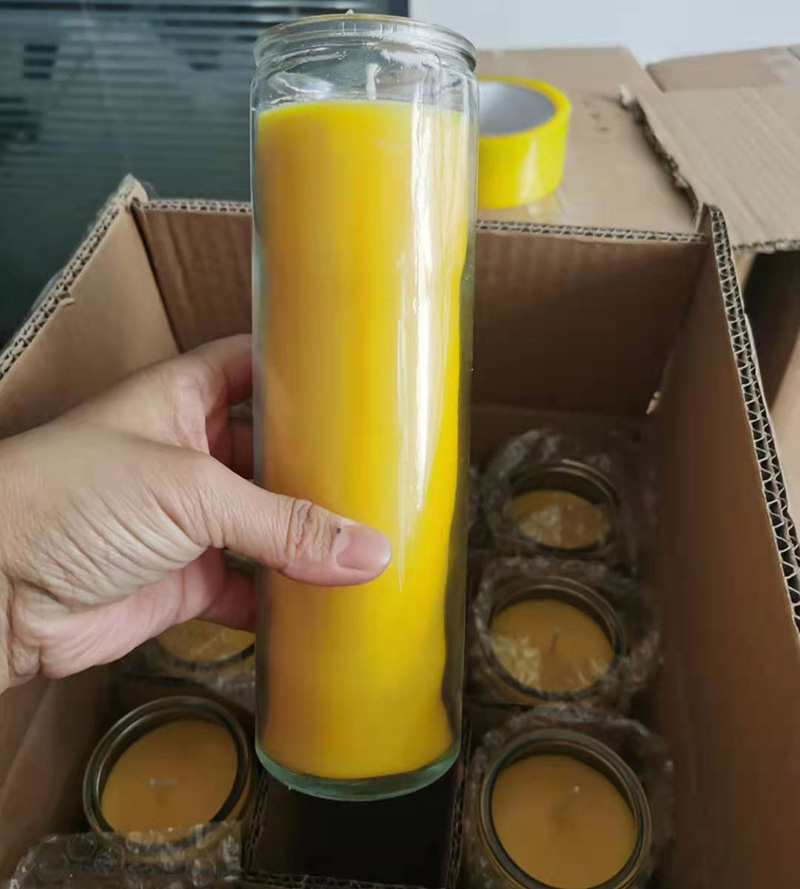 7 -дзённыя шкляныя слоікі для рэлігійных свечак