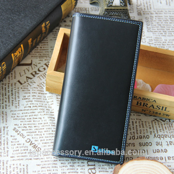 vintage wholesale long slim bi fold imitation leather pu wallet for men
