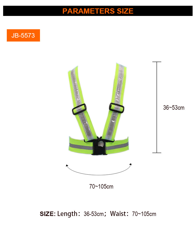 JB Mine Construction Safety Protection Reflective Jacket 120MAH Battery Recycled ABS Buckle, reflective cropped jacket/