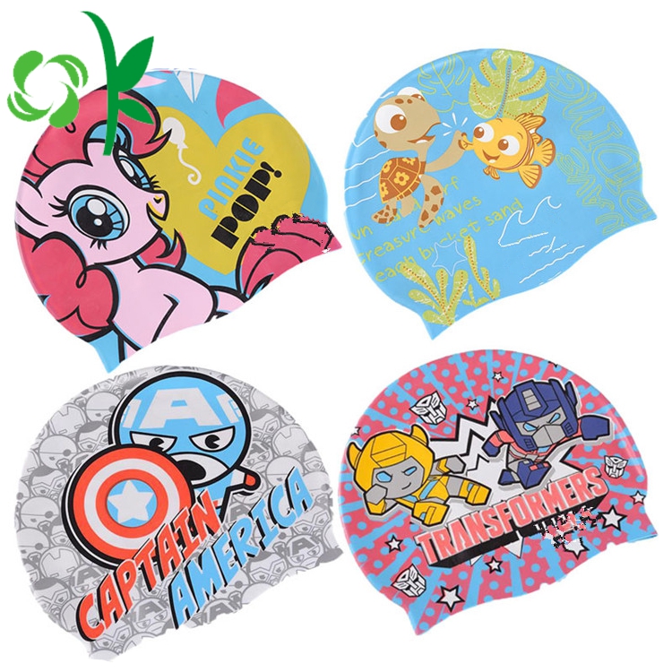 Silicone Training Funny Swim Junior Caps for Kids