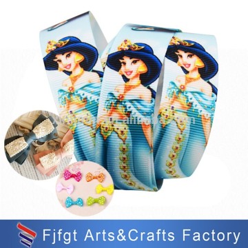 Custom new design fabric blue printed cartoon ribbon for kids