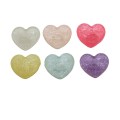 Nuevo corazón de amor de resina de cabujón de corazón con brillo de moda para hacer joyas, accesorio para pendientes