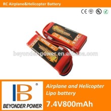 Wholesale price, rechargeable rc airplane and helicopter lipo cheap battery, 7.4V800mah