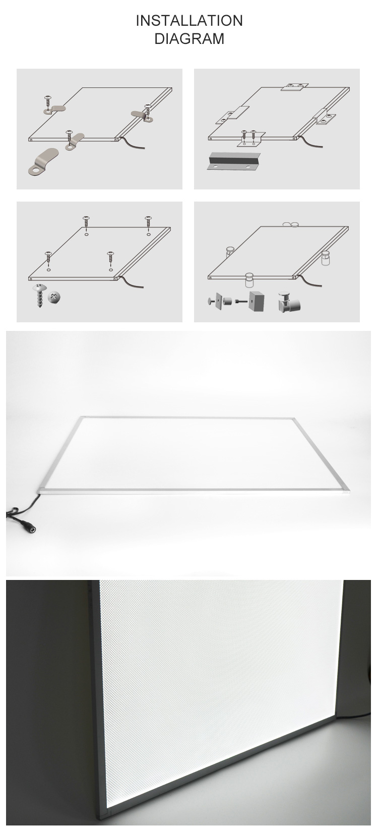 Edgelight AF23E led panel light 1200x300, white / warm white / cool white , aluminum frame acrylic panel flat LED panel lights