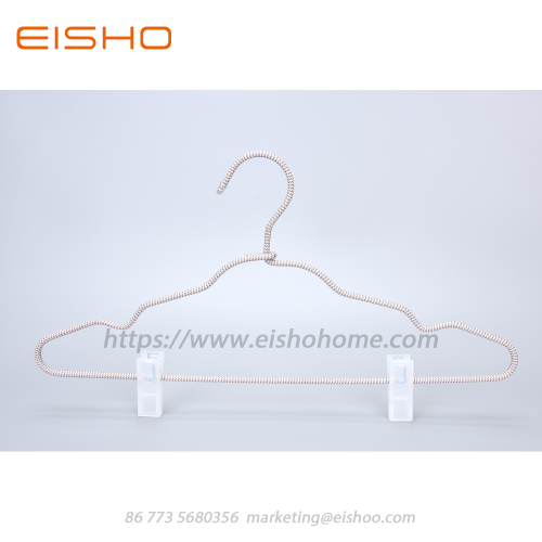 EISHO Cord Covered Coat Hangers With Clips