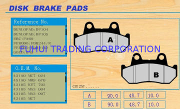 No Dust Residue Motorcycle Disc Brakes Pad With Different Size Cb125t