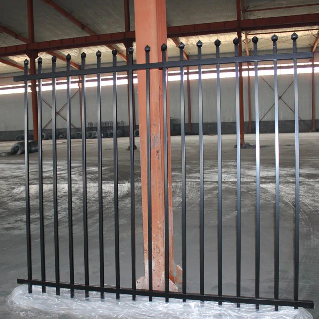2.4m Height Black Color Powder Coated Steel Security Fencing.