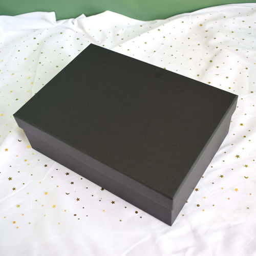 กล่องกระดาษแข็งขายส่งกล่องของขวัญสีดำพร้อมฝา