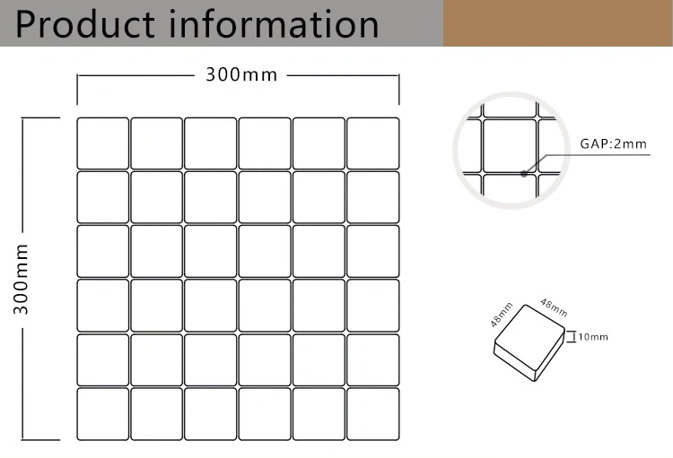 Crackle Glaze Porcelain 6mm Pool Mosaic Tile Porcelain