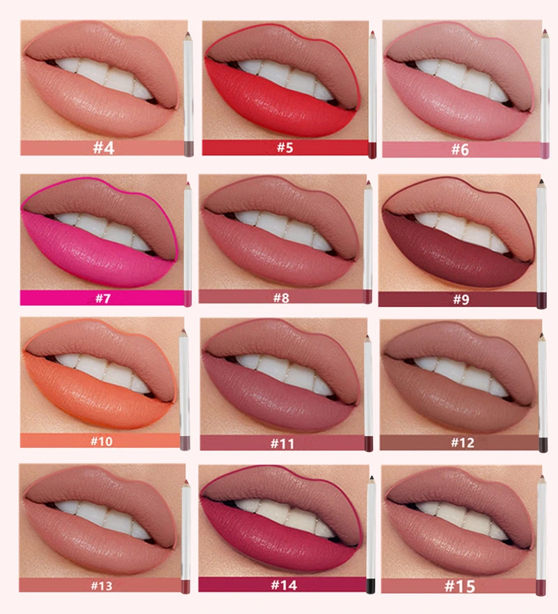 21 Colors Lip Pencils Matte Waterproof Smooth Colorful Lip Liner