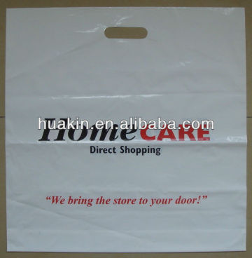 poly die cut shopping bags with patch