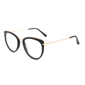 고품질 인기있는 패션 금속 아세테이트 고양이 눈 프레임 안경 광경 안경