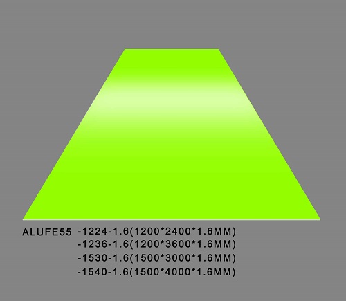 لوح صفائح ألمنيوم أخضر ليموني لامع 1.6 مم