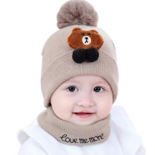 Autumn and Winter Newborn Baby Knit Hat: Bear Wool Hat for 2019
