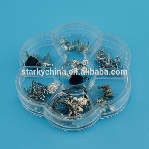 transparent flower shape Nail Art empty jewelry container plastic box