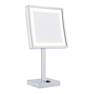 Lighted framed standing mirror
