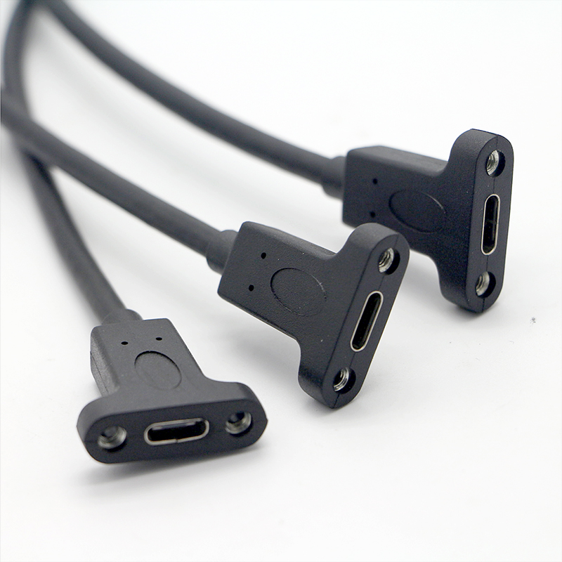 OEM USB C  Locking  Male to Female  Panel flush mount  extension  usb3.1 type c with screw