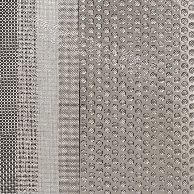 Sintered wire mesh with punched plate screen