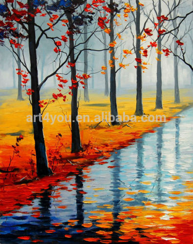 Autumn tree oil painting,handmade,contemporary painting,oil paint by artist