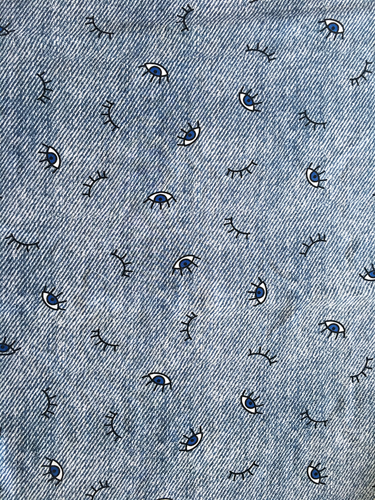 Denim Eyes Rayon Poplin shuttle 45S Printing Fabric